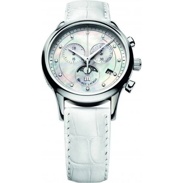 Maurice Lacroix Watch Les Classiques Round Ladies Moonphase Chrono - White