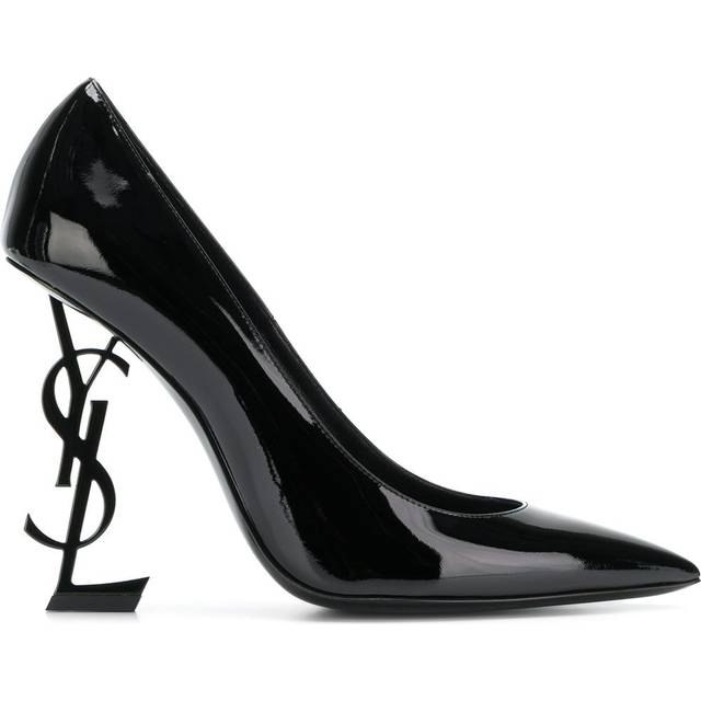 Saint Laurent - 110mm Opyum pumps - women - Leather/Patent Leather/Calf Leather - 40 - Black