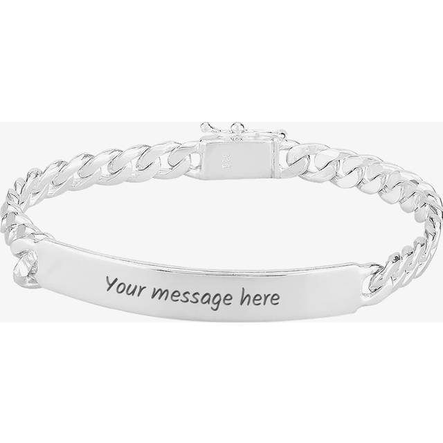 Engravables- Silver 7.5 Inch Curb ID Bracelet BR-3207-7.5