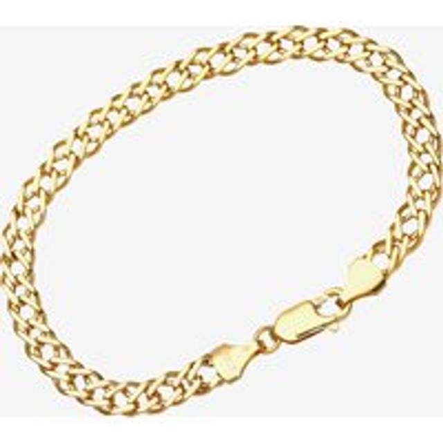 9ct Yellow Gold 7.5 Inch Double Curb Chain Bracelet HGR2D100-7.5