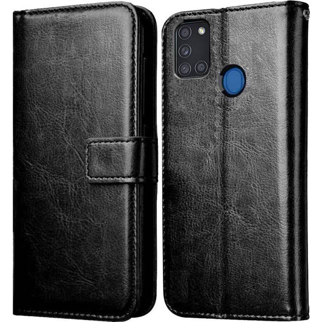 Samsung A21s Plånboksfodral PU-Läder 4-FACK Svart