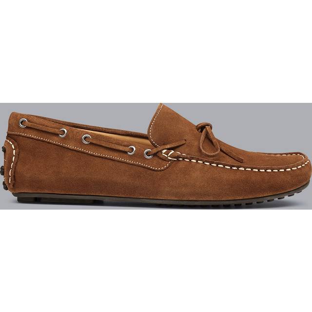 Men's Suede Driving Loafers - Tobacco Brown, 10 R by Charles Tyrwhitt (10 R)