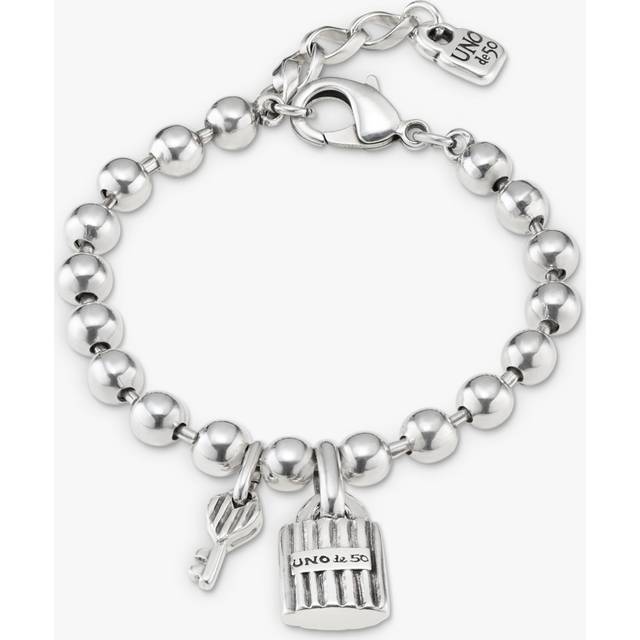 UNOde50 Beaded Charm Bracelet, Silver