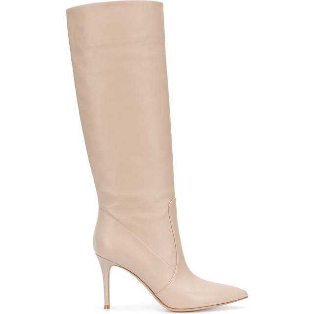Gianvito Rossi - pointed knee-high boots - women - Leather/Leather/Leather - 41 - Neutrals