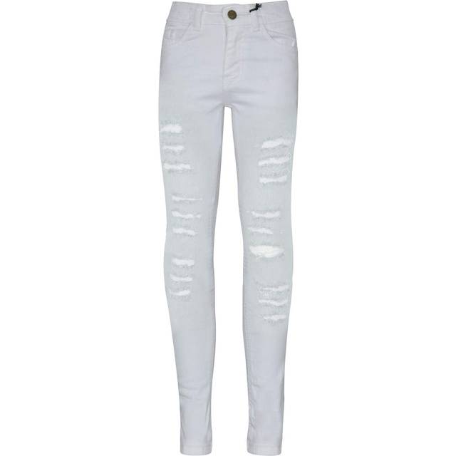 (3-4 Years, White) Kids Girls Skinny Jeans Denim Ripped Fashion Stretchy Pants Jeggings 3-13 Years