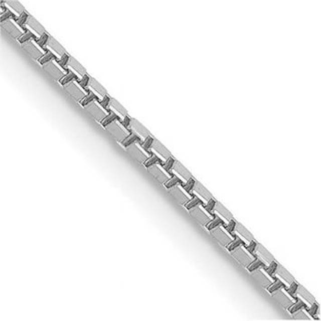 14k white gold 1.3mm solid plain box link chain w/ lobster clasp 14" - 30"