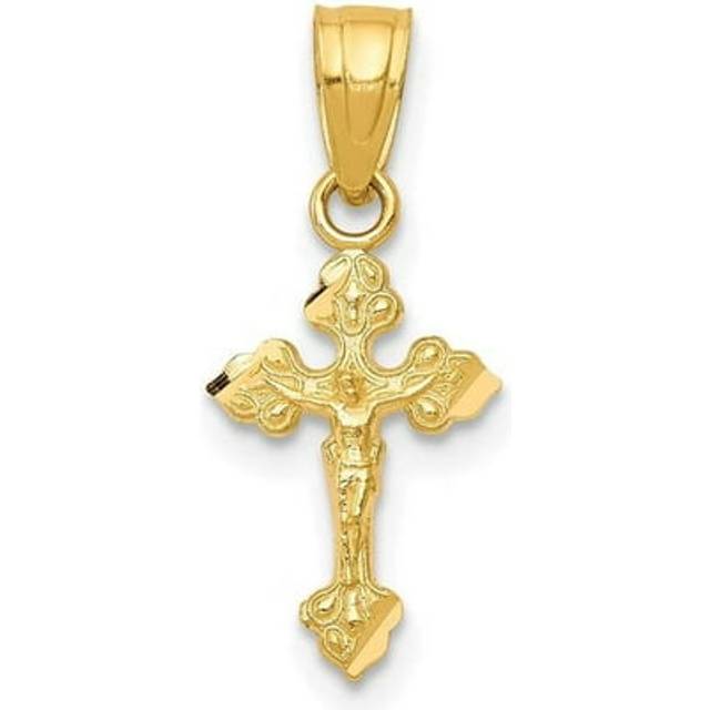 10K Yellow Gold Tiny Crucifix Pendant