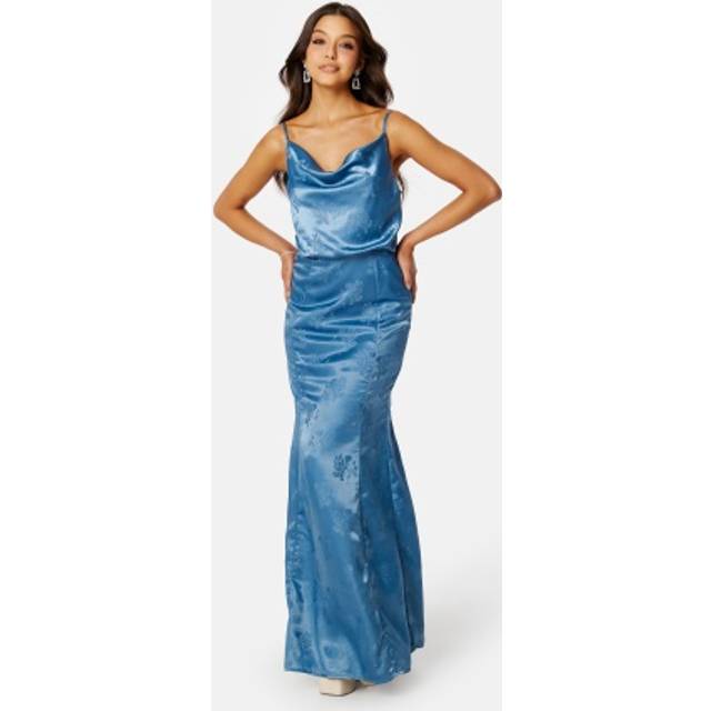 Bubbleroom Occasion Lucie Jacquard Gown Dusty blue