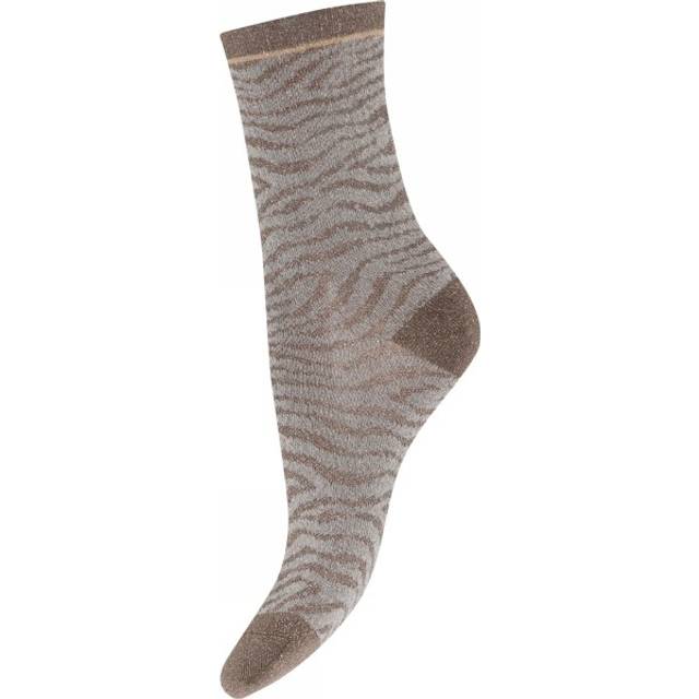 Decoy Glitter Patterned Ankle Socks - Beige - Strl 37/41