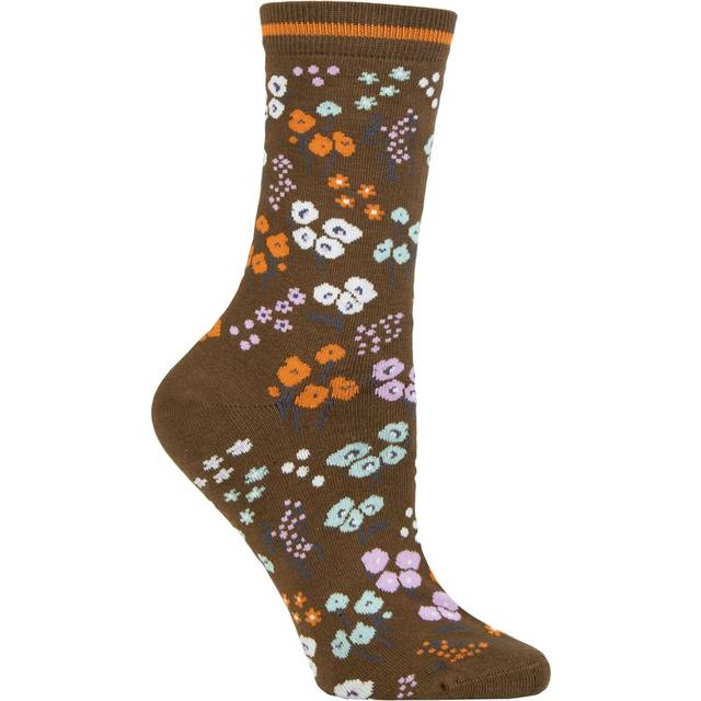 Women's 1 Pair Thought Laney Floral Organic Cotton Socks Moss Green 4-7