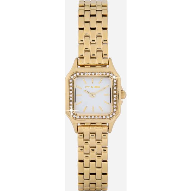 Ivy N Rox Posh damklocka - fyrkantig, guld, 24x24 mm