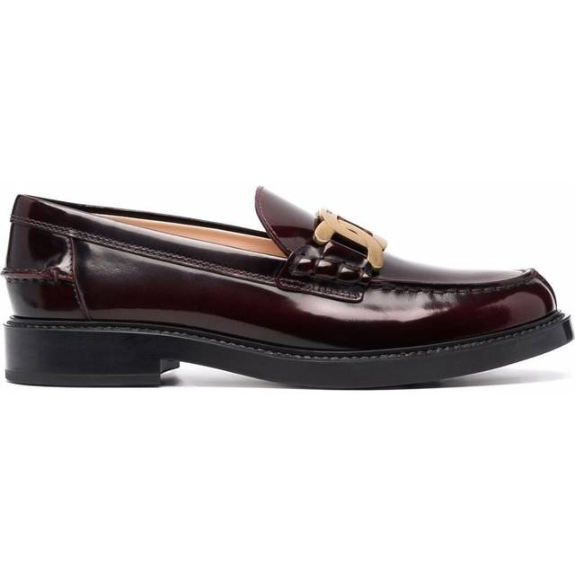 Tod's - patent leather logo-plaque loafers - women - Leather - 37 - Red