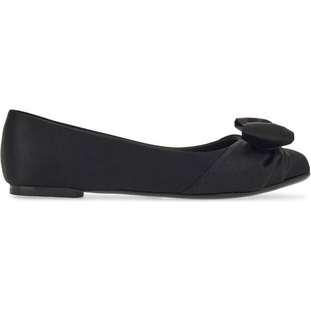 Ferragamo - Vara bow-detailing leather ballerinas - women - Fabric/Goat Skin - 6C - Black