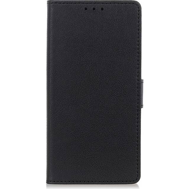 Motorola Edge 20 Lite matt läder plånbokväska & magnetlås - Svart