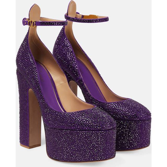 Valentino Garavani Tan-Go embellished leather platform pumps