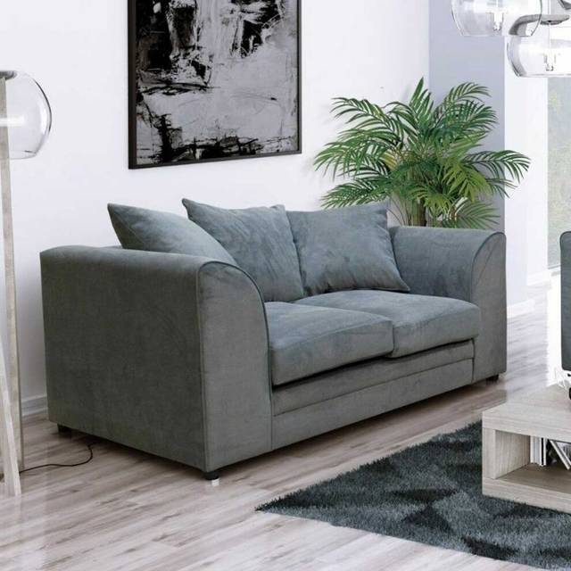 (Grey, 2 Seater) Casper Chenille Fabric Corner Sofa Range