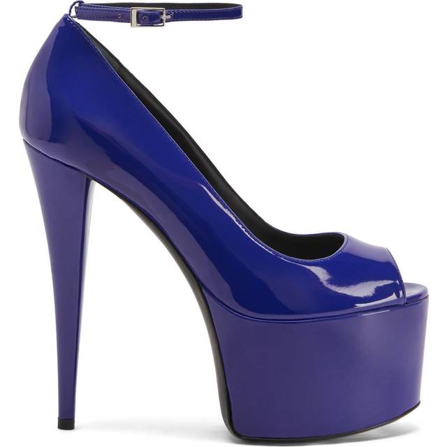 Giuseppe Zanotti - Aida 150mm patent-finish pumps - women - Polyurethane/Leather - 36.5 - Blue