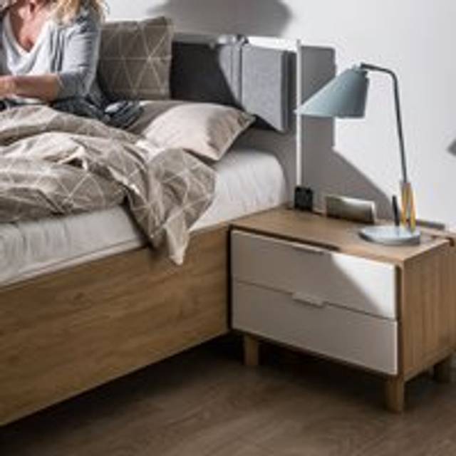 Vox Simple Customisable Bedside Table with Drawers - Black