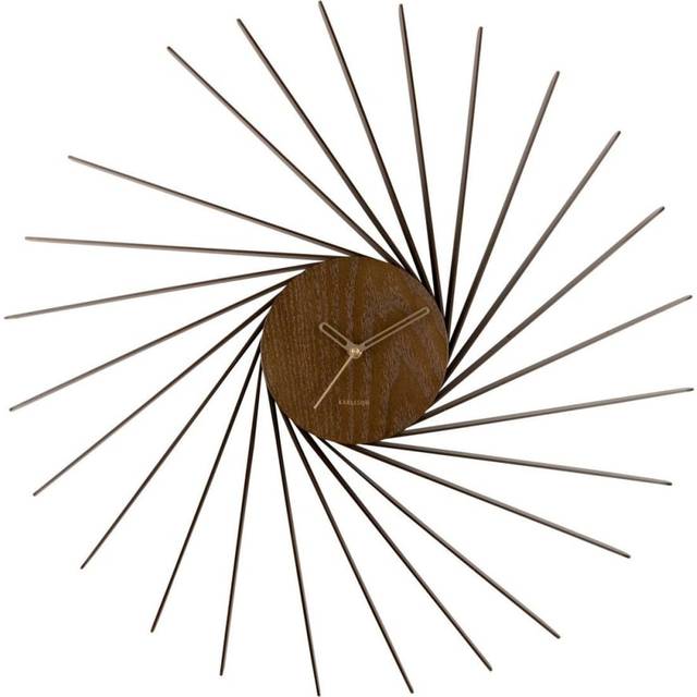 Wood veneer wall clock Karlsson Helix XL - Marron - 6.5x68 cm