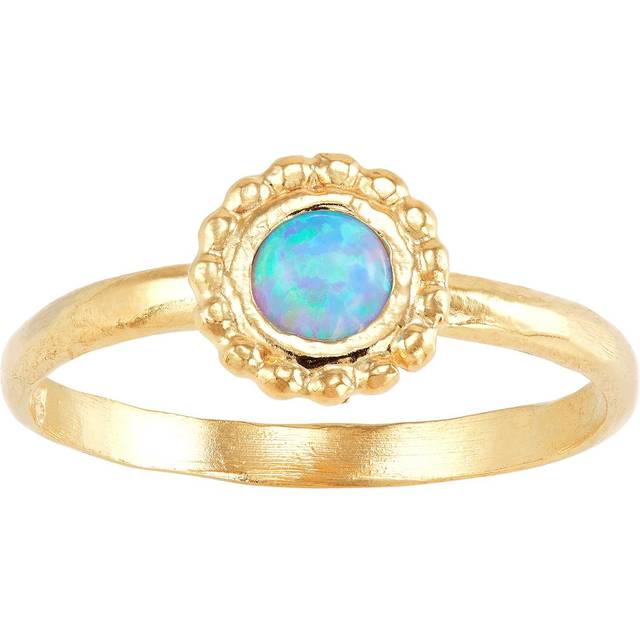 Silpada 'Blue Lagoon' Lab-Created Opal Ring in 14K Gold-Plated Silver, Size 6