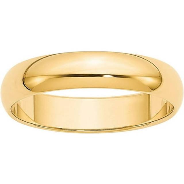 Quality Gold 1HR050-8 10K Yellow Gold 5 mm Half Round Band - Size 8