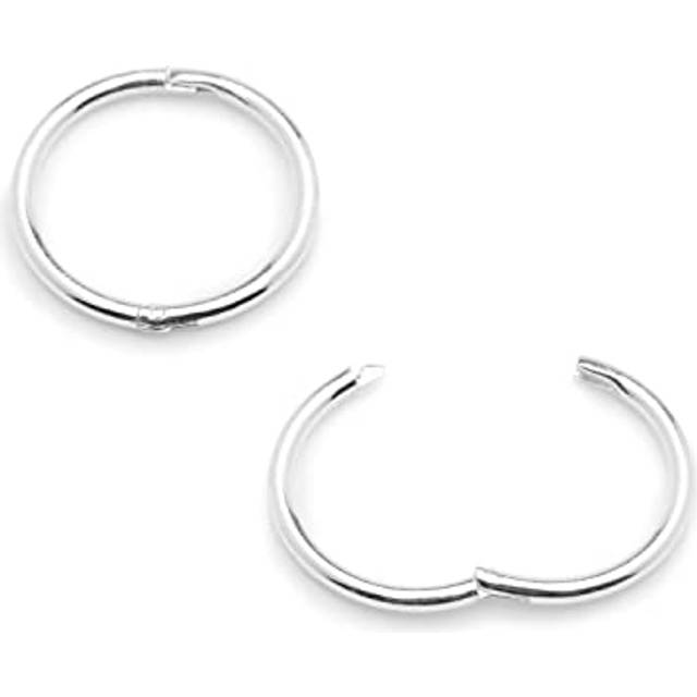 925 Sterling Silver Hoop Earrings - Small Thin Handcrafted - 8mm 10mm 12mm 14mm