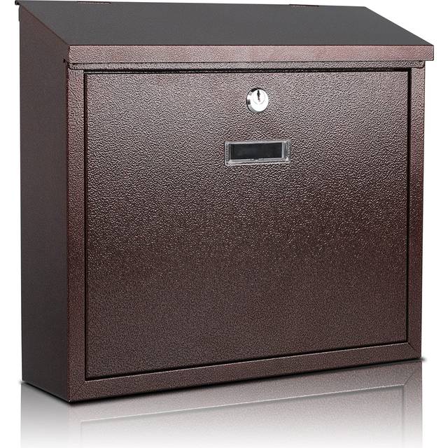 xydled Mail Boxes with Key Lock Locking Mailbox Wall Mounted  Large Capacity  Galvanized Steel Cover Metal Postbox for House  14 X 12.5 X 4.25 Inch Br