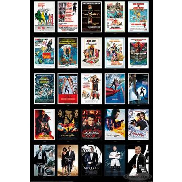 James Bond 007 Poster Collage aus 25 Filmplakaten
