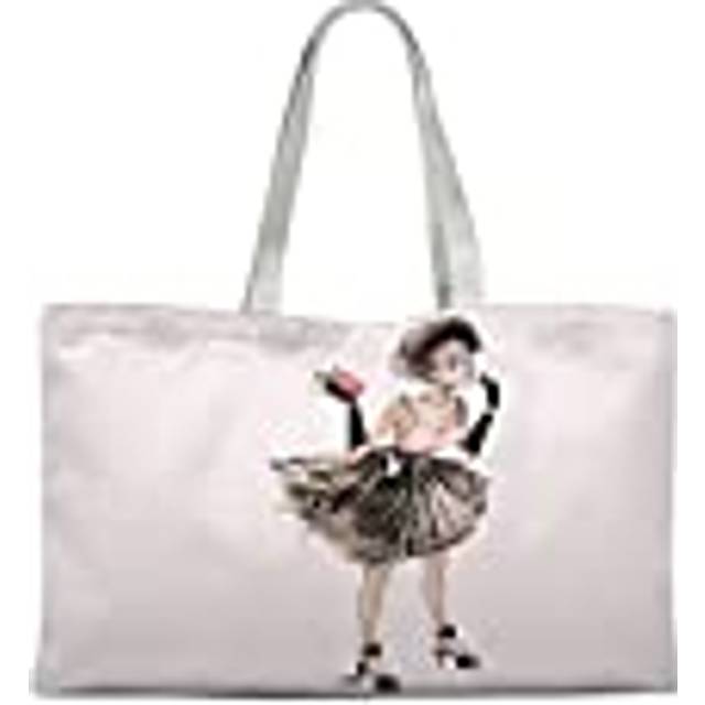 Bonamaison Printed Tote Bag, Reusable Grocery Bag, Shopping Bag, Machine Washable, Foldable, Canvas Cloth Bag with Handles, 47x42 Cm