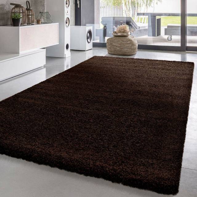 (Brown, 160cm x 230cm) Soft Shaggy VERONA Rug Living Room Bedroom Carpet Hallway Runner Non Shed Pile