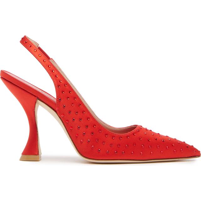 Stuart Weitzman, GLAM XCURVE 100 SLINGBACK, Last chance, RED, SATIN