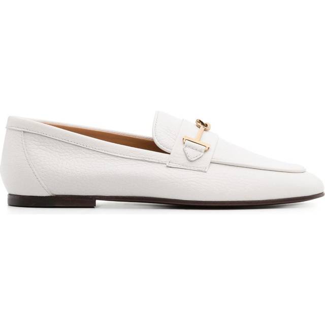 Tod's - logo-plaque leather loafers - women - Calf Leather/Calf Leather/Calf Leather - 36 - White