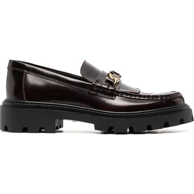 Tod's - fringe-detail leather loafers - women - Leather - 40 - Red