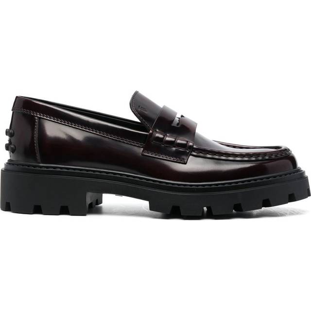 Tod's - semi-patent leather loafers - women - Leather - 35.5 - Red