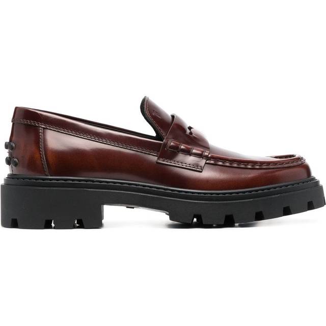 Tod's - spike-stud embellished loafers - women - Leather - 41 - Brown