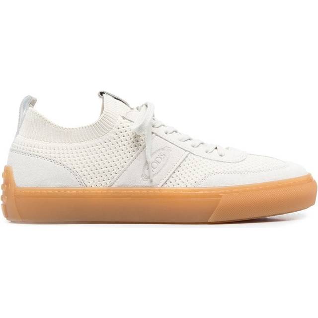 Tod's - suede-panelled low-top sneakers - men - Calf Leather/Calf Suede/Rubber/Fabric/Fabric - 10 - White