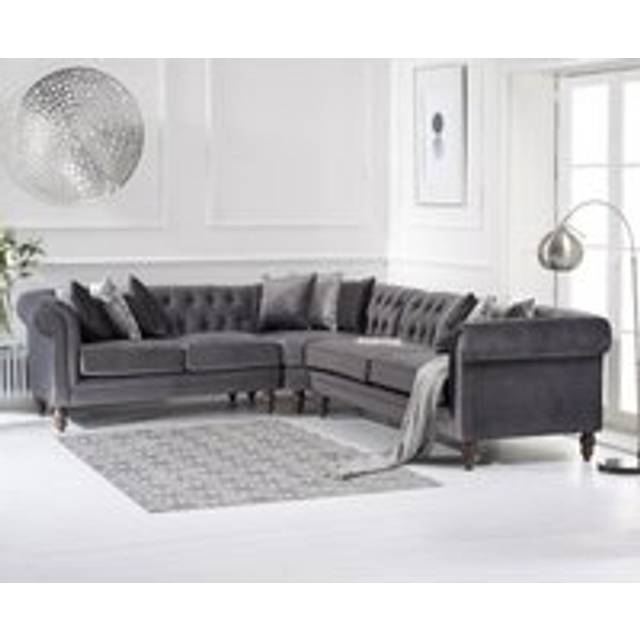 Bromley Medium Grey Velvet Corner Sofa