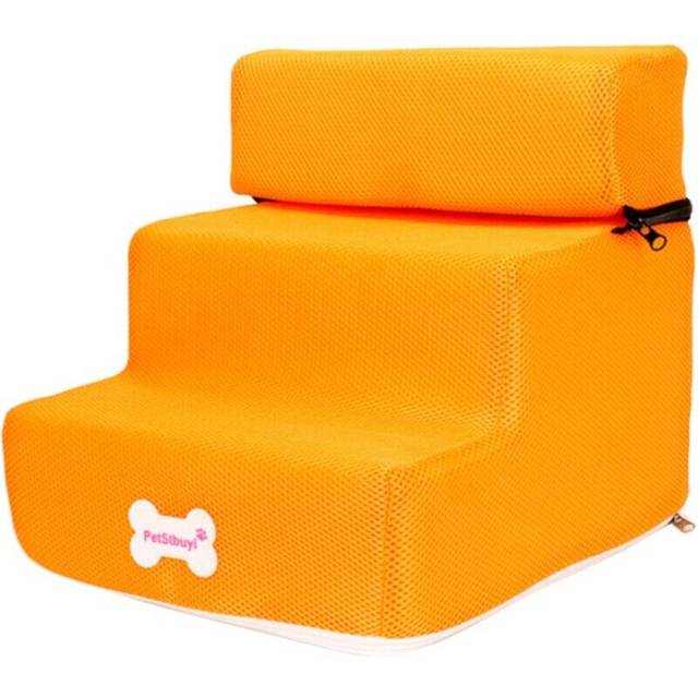 (Orange) Pet Stairs High Rebound Soft Washable Pet Ramp Climbing Ladder