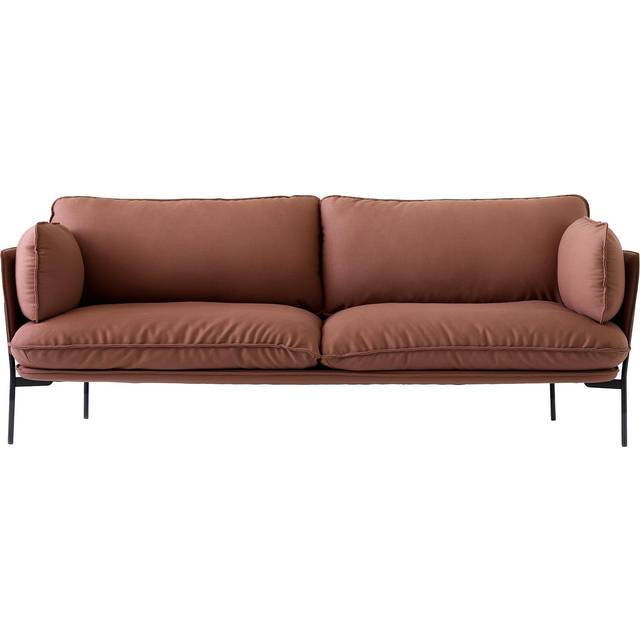 &Tradition - Cloud LN3.2 3-Seater Sofa - rot-braun 365/Steelcut 2/BxHxT 220x75x84cm/Füße schwarz - red-brown 365 (84.0 x 220.0 x 75.0cm)