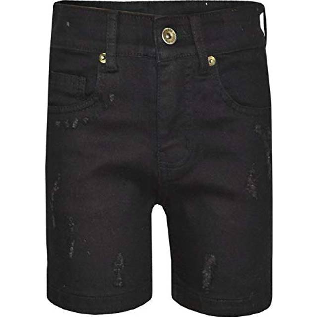 (7-8 Years) Kids Boys Denim Shorts Black Ripped Chino Bermuda Jeans Short Knee Length 5-13Yr