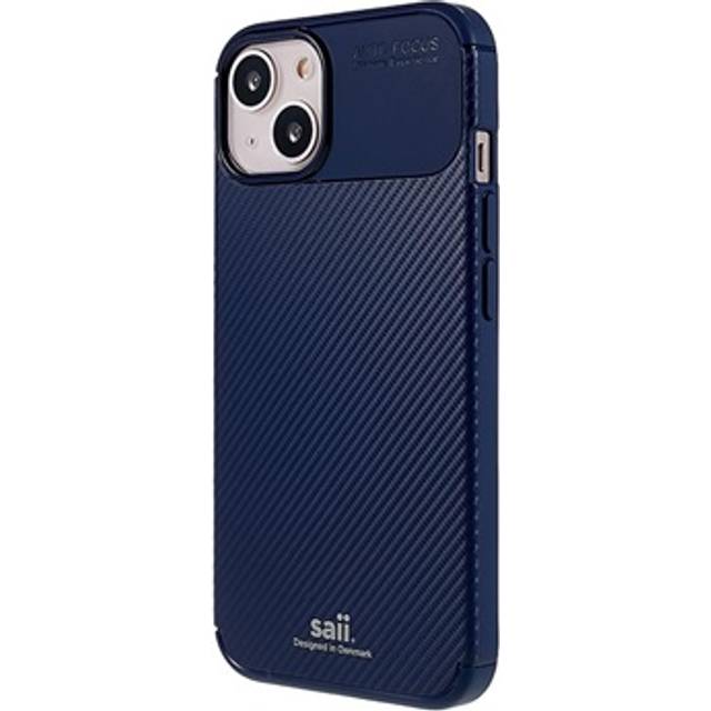 Saii Kolfiber iPhone 13 TPU Skal - Blå