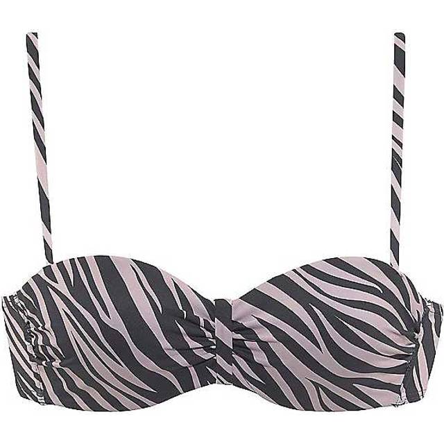 LASCANA Zebra Print Underwired Bandeau Bikini Top