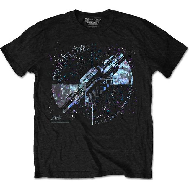 Pink Floyd 'Wish You Were Here Greeting Blue' (Black) T-Shirt (Small)