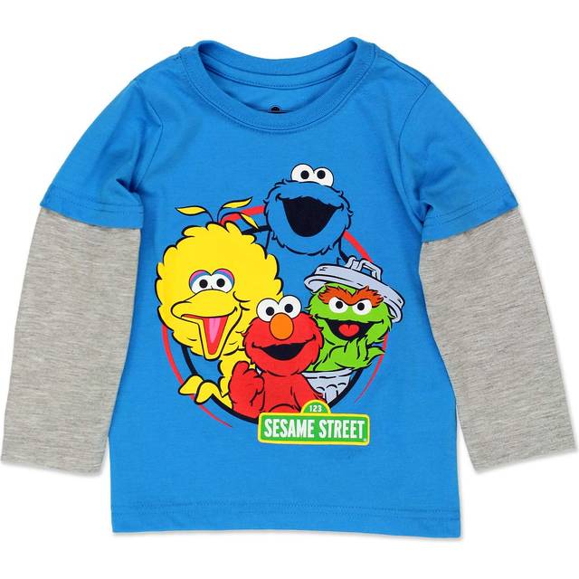 Sesame Street Elmo and Cookie Monster Boys TShirt for Infant and Toddlers  Blue or Red 2T