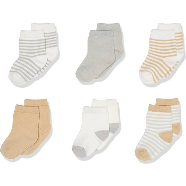Touched by Nature baby boys Organic Cotton Casual Socks  Neutral Stripes  0-6 Months US