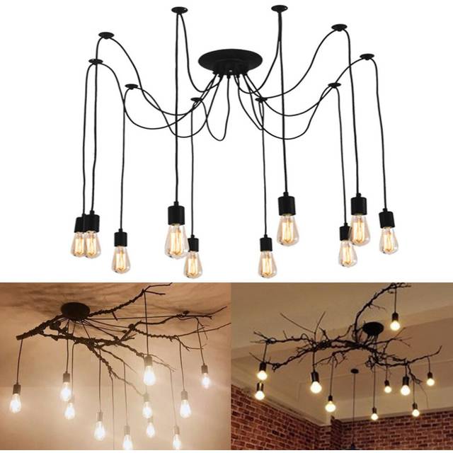 (6 Heads a set) Spider Chandelier Pendant Light Retro Ceiling Lamp E27 Hanging Lights