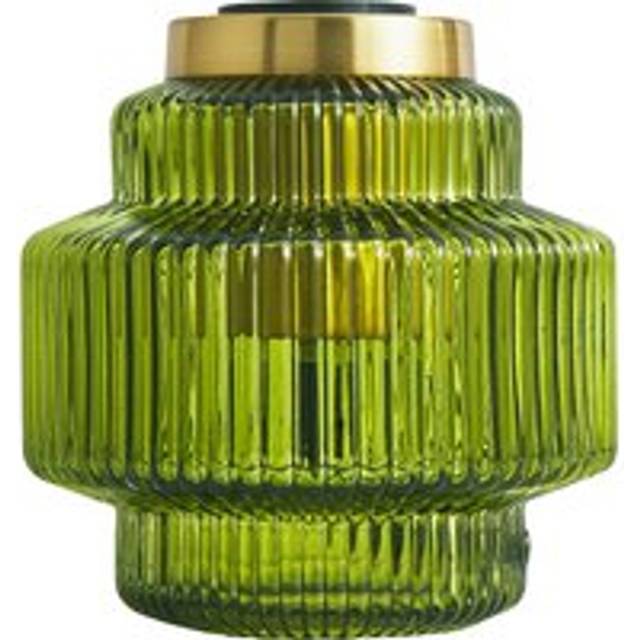 Niamh Ribbed Glass Table Lamp Base - Green