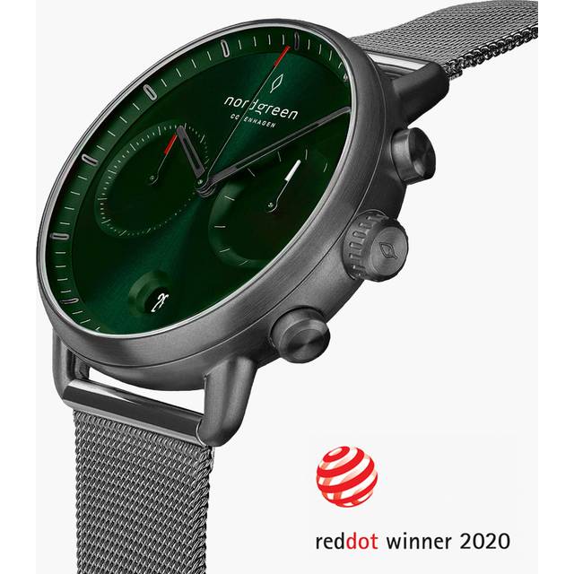 Nordgreen Simple Men's Scandinavian Quartz Watch - 42mm Gun Metal Case - Brown Dial - Black Leather Strap