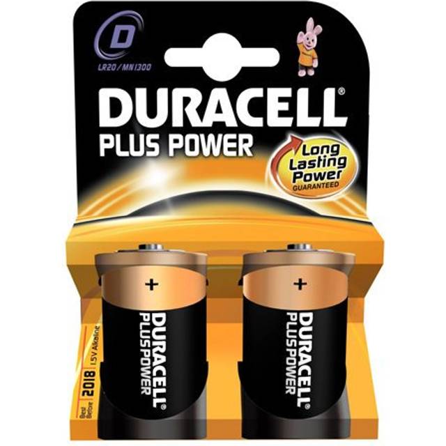 Duracell Plus Alkaline 2 Batteries D Size - Pack of 10 (20 Batteries in total) MN1300PLUS-B2