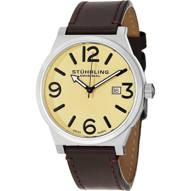 Osprey Quartz 42mm Aviator Watch with Leather Band - Metallics - One Size